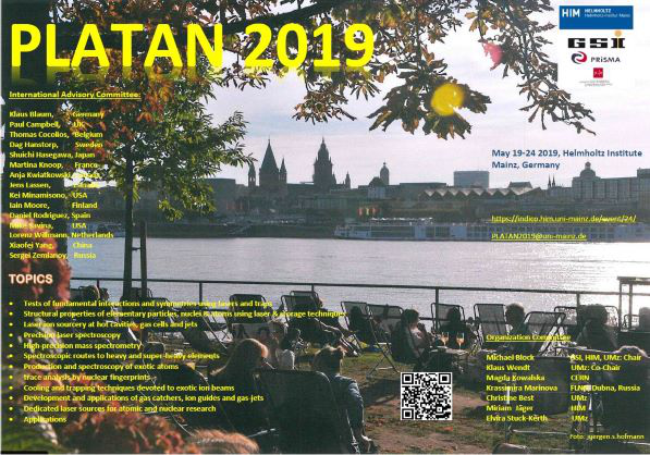 PLATAN 2019, Mainz – International Conference Merger of the  Poznan Meeting on Lasers and Trapping Devices in Atomic Nuclei Research and the International Conference on Laser Probing